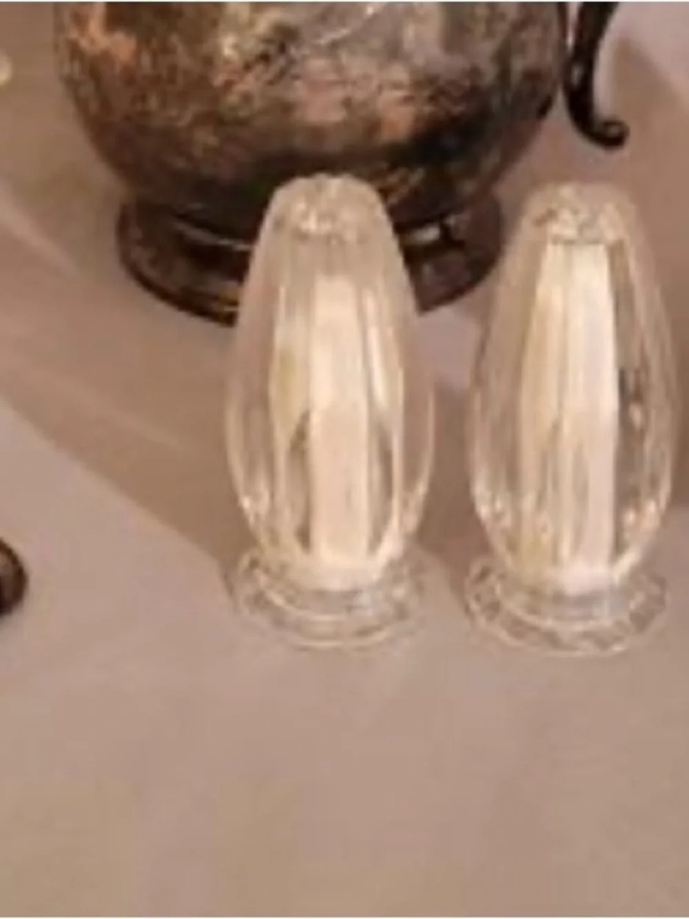 Mikasa Clear Faceted Glass Salt and Pepper Shakers